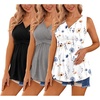 image:imageEkouaer Womens Maternity Tank Tops 3 Packs Sleeveless Nursing Tops V Neck Breastfeeding Shirts Pregnancy ClothesBlack  Grey  Floral White3pcs