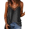 image:imageEkouaer Womens Silk Satin Cami Tank Top 2026 Mesh VNeck Adjustable Strap Sleeveless Summer Camisole BlouseBlack Leopard