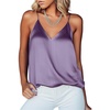 image:imageEkouaer Womens Silk Satin Camisole Tank Tops V Neck Sleeveless Spaghetti Straps Blouse Casual Racerback ShirtLilac