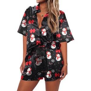 image:imageEkouaer 2 Piece Pajama Set Silk Soft Sleepwear Short Sleeve Causal Homewear PajamaPat3