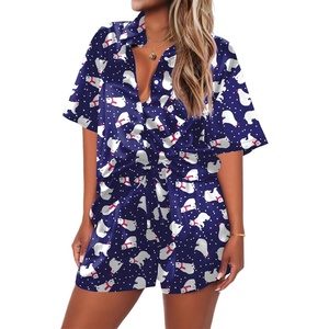 image:imageEkouaer 2 Piece Pajama Set Silk Soft Sleepwear Short Sleeve Causal Homewear PajamaSd138