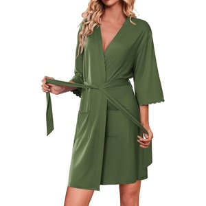 image:imageEkouaer Solid Color Nightgown Causal Nightdress Women Comfy Short Sleeves Night wearArg