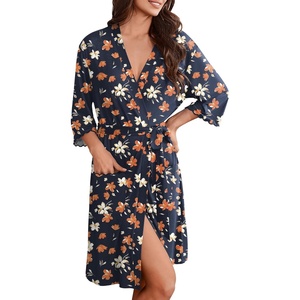 image:imageEkouaer Solid Color Nightgown Causal Nightdress Women Comfy Short Sleeves Night wearXh11