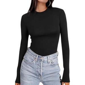 image:imageEkouaer Womens Long Sleeve Shirts Tight Fitted Tops Crewneck Underscrubs Tee Lightweight Basic Thermal UndershirtsBlack
