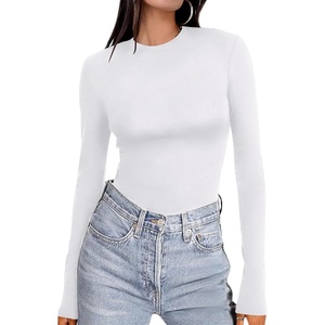 image:imageEkouaer Womens Long Sleeve Shirts Tight Fitted Tops Crewneck Underscrubs Tee Lightweight Basic Thermal UndershirtsWhite