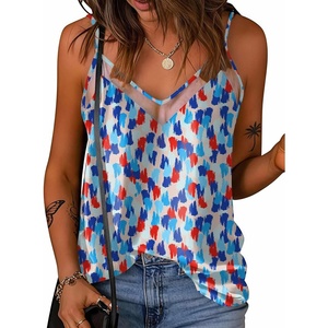 image:imageEkouaer Womens Silk Satin Cami Tank Top 2026 Mesh VNeck Adjustable Strap Sleeveless Summer Camisole BlouseColorful