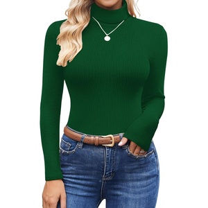 image:imageEkouaer Womens Turtleneck Shirts Ribbed Pullover Sweater Long Sleeves Tops Midweight Thermal Underwear BlouseEvergreen