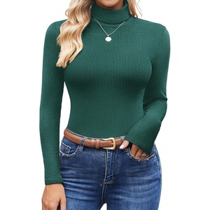image:imageEkouaer Womens Turtleneck Shirts Ribbed Pullover Sweater Long Sleeves Tops Midweight Thermal Underwear BlouseGreen