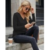 image:imageEkouaer 3 Pack Long Sleeve Shirts for Women V Neck T Shirt Fall Casual Tops Basic Base Layer Undershirts Tees 2025 SXXLBeigeBlackBrown