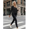 image:imageEkouaer 3 Pack Long Sleeve Shirts for Women V Neck T Shirt Fall Casual Tops Basic Base Layer Undershirts Tees 2025 SXXLBeigeBlackBrown