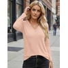 image:imageEkouaer 3 Pack Long Sleeve Shirts for Women V Neck T Shirt Fall Casual Tops Basic Base Layer Undershirts Tees 2025 SXXLBeigeBlackBrown