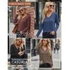 image:imageEkouaer 3 Pack Long Sleeve Shirts for Women V Neck T Shirt Fall Casual Tops Basic Base Layer Undershirts Tees 2025 SXXLBlackWhiteGray