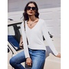 image:imageEkouaer 3 Pack Long Sleeve Shirts for Women V Neck T Shirt Fall Casual Tops Basic Base Layer Undershirts Tees 2025 SXXLBlackWhiteHot Pink