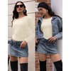 image:imageEkouaer Long Sleeve Shirts for Women 3 Pack Scoop Neck Fitted Tops Thermal Undershirt Stretch Base Layer Soft TeeBlackBeigeGray