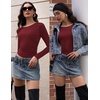 image:imageEkouaer Long Sleeve Shirts for Women 3 Pack Scoop Neck Fitted Tops Thermal Undershirt Stretch Base Layer Soft TeeBlackRedGreen