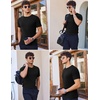 image:imageEkouaer Mens Knit TShirts Short Sleeve Casual Ribbed Shirts Lightweight Crewneck Tees Stretchy Undershirts SXXLBlack