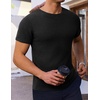 image:imageEkouaer Mens Knit TShirts Short Sleeve Casual Ribbed Shirts Lightweight Crewneck Tees Stretchy Undershirts SXXLBlack