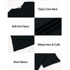image:imageEkouaer Mens Knit TShirts Short Sleeve Casual Ribbed Shirts Lightweight Crewneck Tees Stretchy Undershirts SXXLBlack