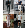 image:imageEkouaer Mens Knit TShirts Short Sleeve Casual Ribbed Shirts Lightweight Crewneck Tees Stretchy Undershirts SXXLBlue