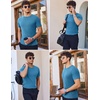 image:imageEkouaer Mens Knit TShirts Short Sleeve Casual Ribbed Shirts Lightweight Crewneck Tees Stretchy Undershirts SXXLBlue