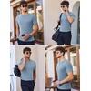 image:imageEkouaer Mens Knit TShirts Short Sleeve Casual Ribbed Shirts Lightweight Crewneck Tees Stretchy Undershirts SXXLLight Blue