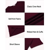 image:imageEkouaer Mens Knit TShirts Short Sleeve Casual Ribbed Shirts Lightweight Crewneck Tees Stretchy Undershirts SXXLWine Red