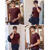 image:imageEkouaer Mens Knit TShirts Short Sleeve Casual Ribbed Shirts Lightweight Crewneck Tees Stretchy Undershirts SXXLWine Red