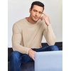 image:imageEkouaer Mens Long Sleeve Shirts Crew Neck Fleece Thermal Undershirts Midweight Sweatshirts Soft Base Layer Pullover Tee Tops2pcs Black Khaki