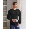 image:imageEkouaer Mens Long Sleeve Shirts Crew Neck Fleece Thermal Undershirts Midweight Sweatshirts Soft Base Layer Pullover Tee Tops2pcs Black Khaki