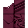 image:imageEkouaer Mens Long Sleeve Shirts Crew Neck Fleece Thermal Undershirts Midweight Sweatshirts Soft Base Layer Pullover Tee TopsDark Red
