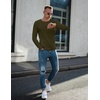 image:imageEkouaer Mens Long Sleeve Shirts Ribbed Pullover Tees Sim Fit Thermal Tops Crew Neck Stretchy Undershirts S3XLArmy Green