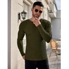 image:imageEkouaer Mens Long Sleeve Shirts Ribbed Pullover Tees Sim Fit Thermal Tops Crew Neck Stretchy Undershirts S3XLArmy Green