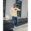 image:imageEkouaer Mens Long Sleeve Shirts Ribbed Pullover Tees Sim Fit Thermal Tops Crew Neck Stretchy Undershirts S3XLBeige