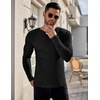 image:imageEkouaer Mens Long Sleeve Shirts Ribbed Pullover Tees Sim Fit Thermal Tops Crew Neck Stretchy Undershirts S3XLBlack
