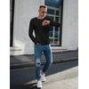 image:imageEkouaer Mens Long Sleeve Shirts Ribbed Pullover Tees Sim Fit Thermal Tops Crew Neck Stretchy Undershirts S3XLBlack