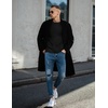 image:imageEkouaer Mens Long Sleeve Shirts Ribbed Pullover Tees Sim Fit Thermal Tops Crew Neck Stretchy Undershirts S3XLBlack