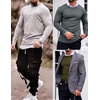 image:imageEkouaer Mens Long Sleeve Shirts Ribbed Pullover Tees Sim Fit Thermal Tops Crew Neck Stretchy Undershirts S3XLBlue