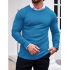 image:imageEkouaer Mens Long Sleeve Shirts Ribbed Pullover Tees Sim Fit Thermal Tops Crew Neck Stretchy Undershirts S3XLBlue