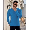 image:imageEkouaer Mens Long Sleeve Shirts Ribbed Pullover Tees Sim Fit Thermal Tops Crew Neck Stretchy Undershirts S3XLBlue