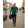 image:imageEkouaer Mens Long Sleeve Shirts Ribbed Pullover Tees Sim Fit Thermal Tops Crew Neck Stretchy Undershirts S3XLDeep Green