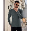 image:imageEkouaer Mens Long Sleeve Shirts Ribbed Pullover Tees Sim Fit Thermal Tops Crew Neck Stretchy Undershirts S3XLDeep Grey
