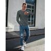 image:imageEkouaer Mens Long Sleeve Shirts Ribbed Pullover Tees Sim Fit Thermal Tops Crew Neck Stretchy Undershirts S3XLDeep Grey
