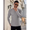 image:imageEkouaer Mens Long Sleeve Shirts Ribbed Pullover Tees Sim Fit Thermal Tops Crew Neck Stretchy Undershirts S3XLGrey