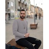 image:imageEkouaer Mens Long Sleeve Shirts Ribbed Pullover Tees Sim Fit Thermal Tops Crew Neck Stretchy Undershirts S3XLGrey