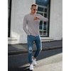 image:imageEkouaer Mens Long Sleeve Shirts Ribbed Pullover Tees Sim Fit Thermal Tops Crew Neck Stretchy Undershirts S3XLGrey