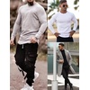 image:imageEkouaer Mens Long Sleeve Shirts Ribbed Pullover Tees Sim Fit Thermal Tops Crew Neck Stretchy Undershirts S3XLLight Pink