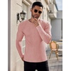 image:imageEkouaer Mens Long Sleeve Shirts Ribbed Pullover Tees Sim Fit Thermal Tops Crew Neck Stretchy Undershirts S3XLLight Pink