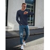 image:imageEkouaer Mens Long Sleeve Shirts Ribbed Pullover Tees Sim Fit Thermal Tops Crew Neck Stretchy Undershirts S3XLNavy Blue