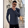 image:imageEkouaer Mens Long Sleeve Shirts Ribbed Pullover Tees Sim Fit Thermal Tops Crew Neck Stretchy Undershirts S3XLNavy Blue