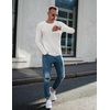 image:imageEkouaer Mens Long Sleeve Shirts Ribbed Pullover Tees Sim Fit Thermal Tops Crew Neck Stretchy Undershirts S3XLWhite